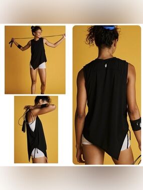 Free People FP Movement Tempo Tunic Tank Top Sleeveless Black Size L NWT